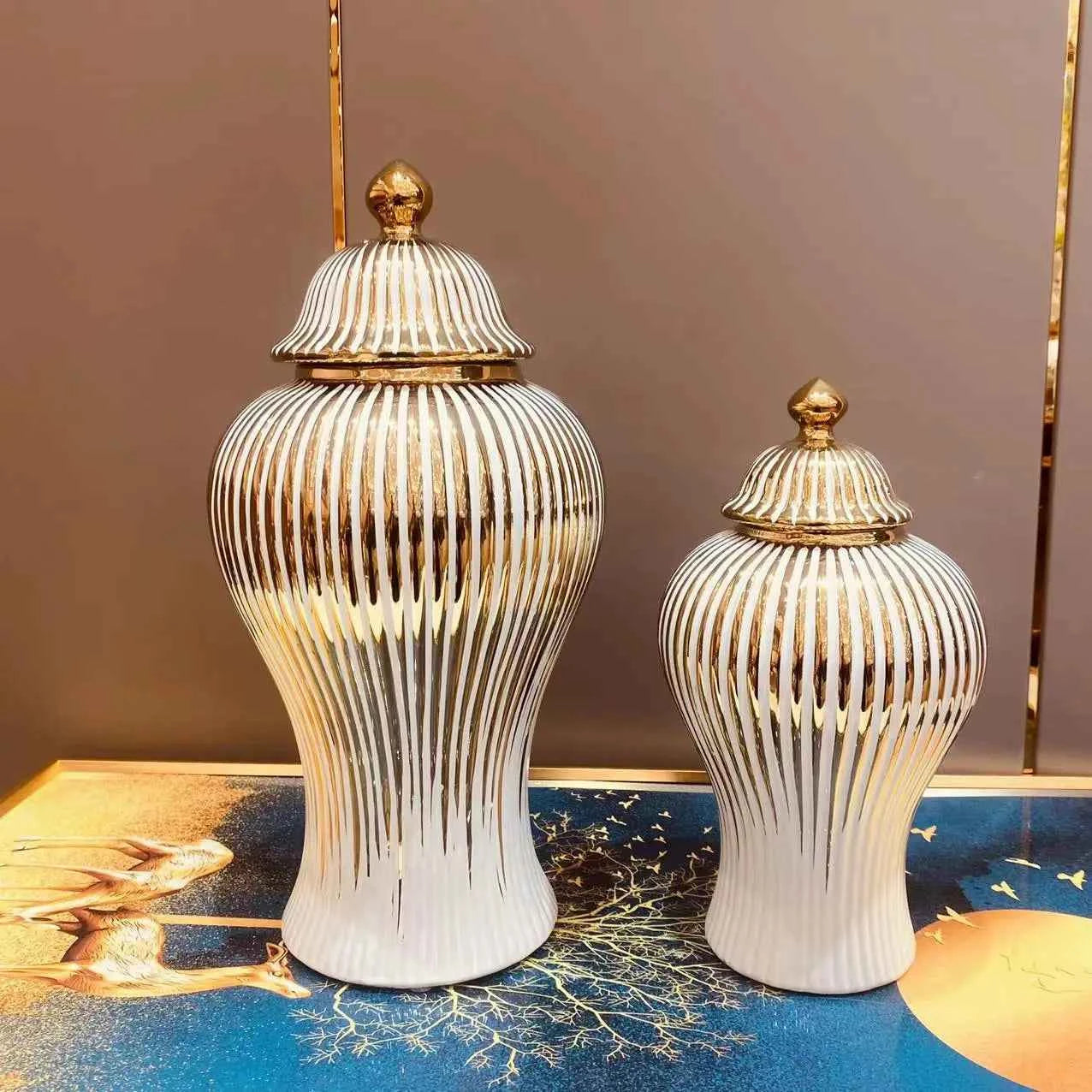 Ceramic Flower Vase - Light Luxury European Tabletop Vase & Storage Jar - Tulique