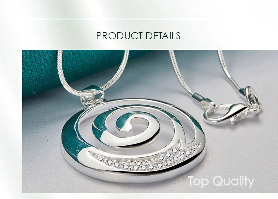 Elegant Zircon Pendant Necklace - Sterling Silver Charm