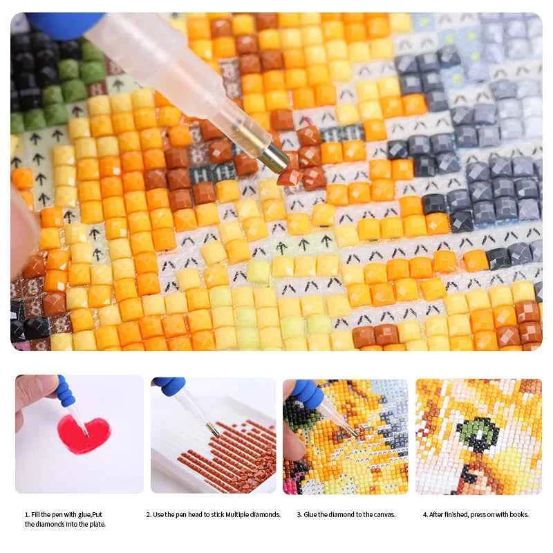 5D Diamond Painting Kit Floral Abstract Paint by Number Embroidery 30x40cm - Tulique