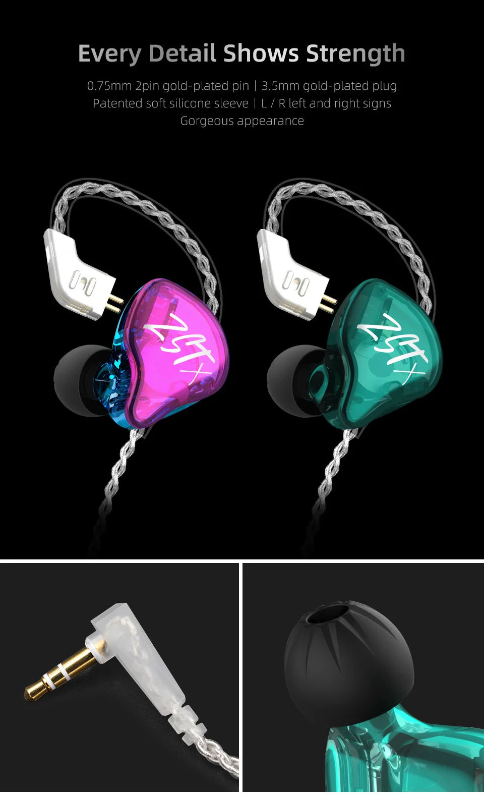 KZ ZST X 1BA 1DD Hybrid HIFI In Ear Earphones Bass Earbud Sport Noise Cancelling Headset KZ ZSTX ZSNPRO ZSX EDX PRO VX C12