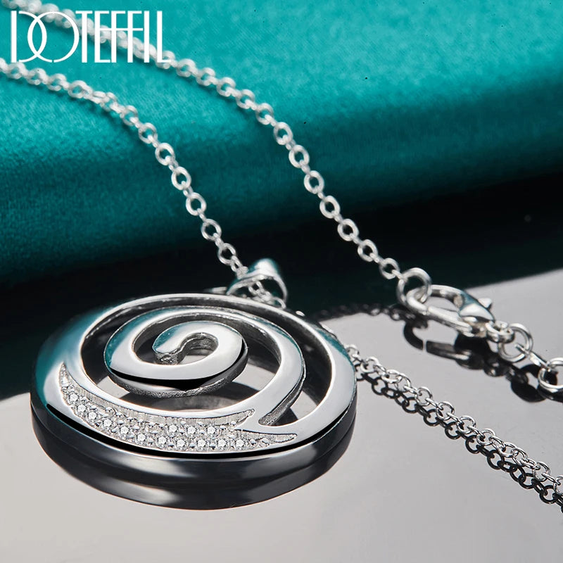 Elegant Zircon Pendant Necklace - Sterling Silver Charm