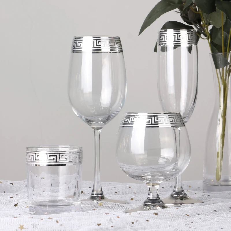 Premium Gold Rim Wine Glass - Elegant Crystal Stemware