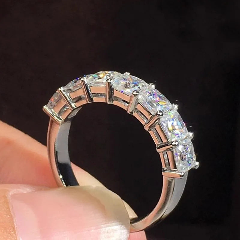 Princess Cut Engagement Ring - Natural D Color White Gold