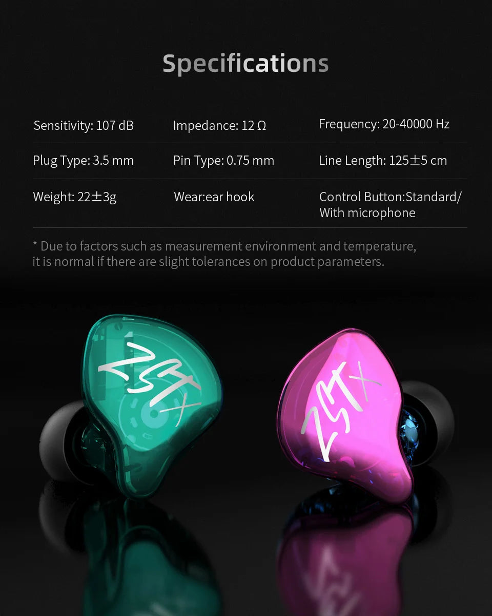 KZ ZST X 1BA 1DD Hybrid HIFI In Ear Earphones Bass Earbud Sport Noise Cancelling Headset KZ ZSTX ZSNPRO ZSX EDX PRO VX C12