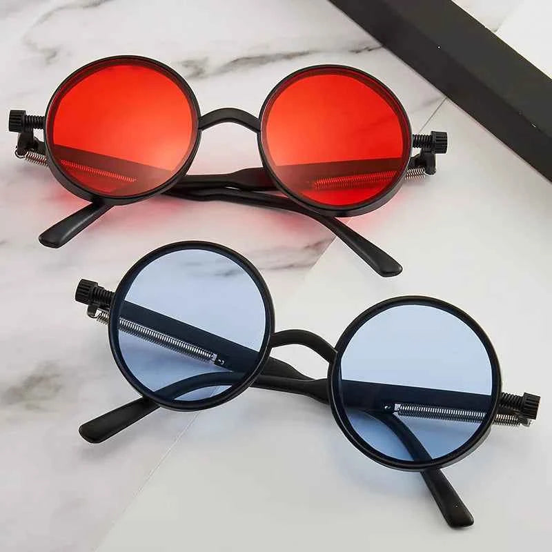 Retro Round Steampunk Sunglasses - Classic Gothic Eyewear