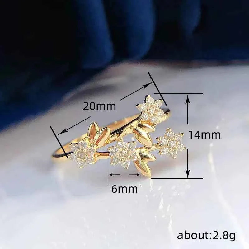 Q503 Flower Ring Women's Cubic Zirconia Pave Setting Engagement Fashion Rings Round Stone Lab Created Jewelry