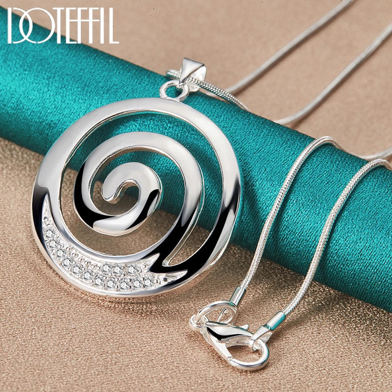 Elegant Zircon Pendant Necklace - Sterling Silver Charm