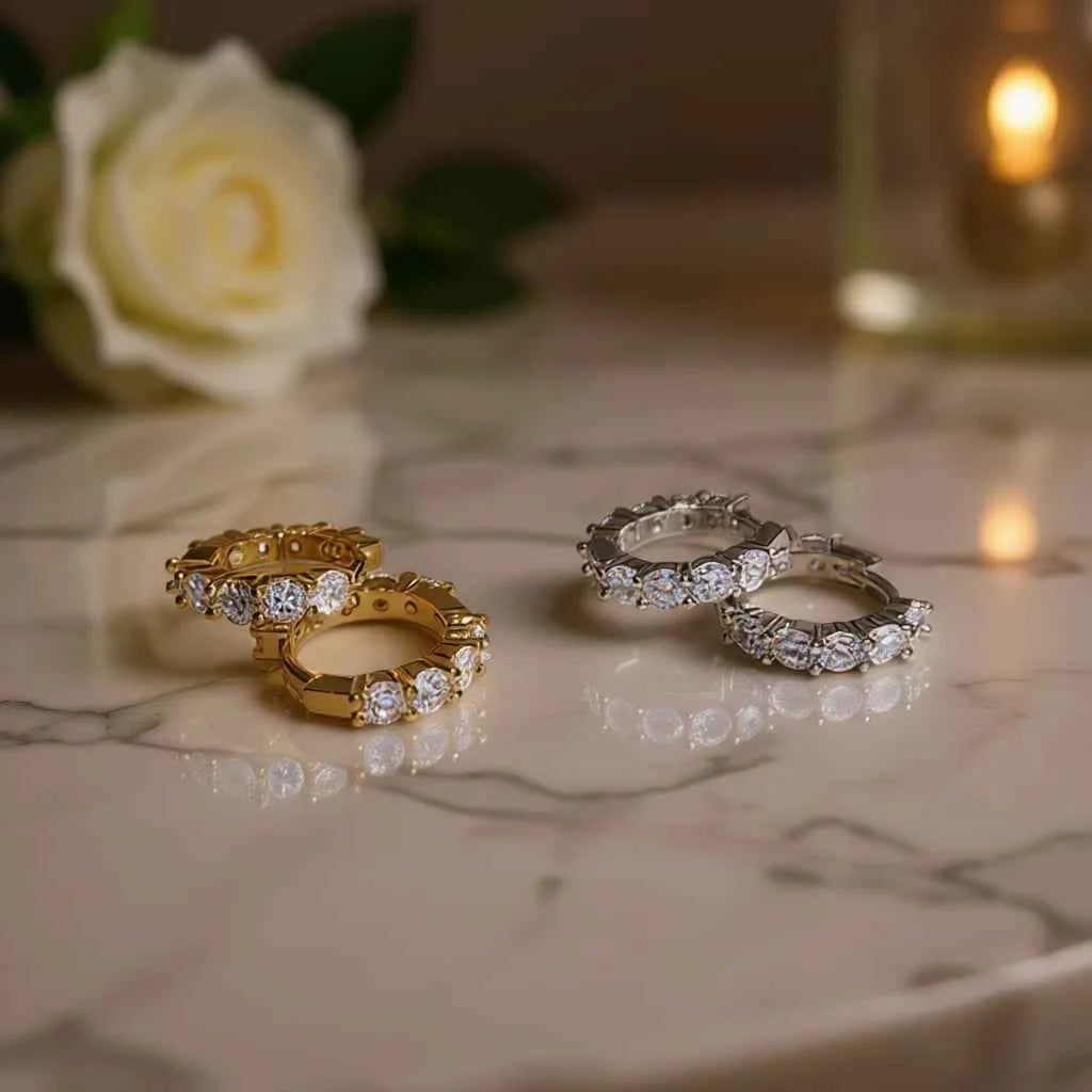 Gold 13mm Oval Cut Diamond Rings Women's Classic Everyday Wear 18K Solid Gold Natural G Color Fine Jewelry