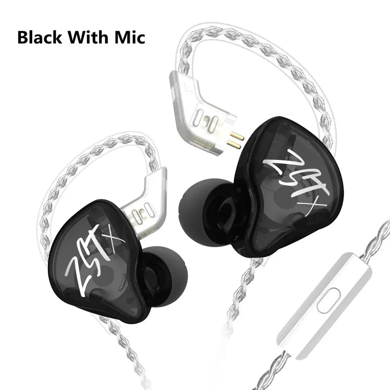 KZ ZST X 1BA 1DD Hybrid HIFI In Ear Earphones Bass Earbud Sport Noise Cancelling Headset KZ ZSTX ZSNPRO ZSX EDX PRO VX C12