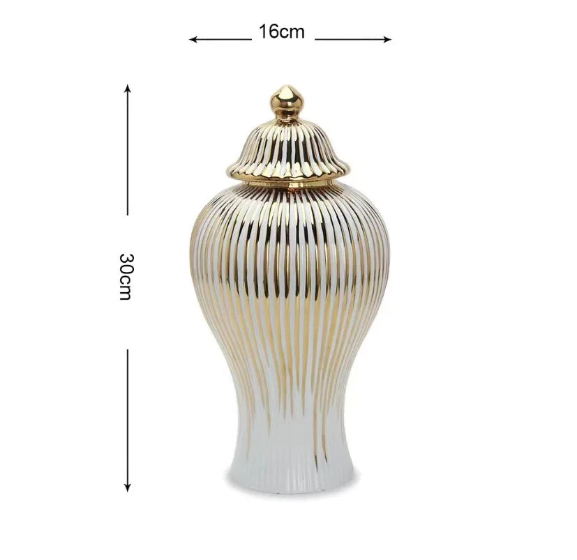 Ceramic Flower Vase - Light Luxury European Tabletop Vase & Storage Jar - Tulique