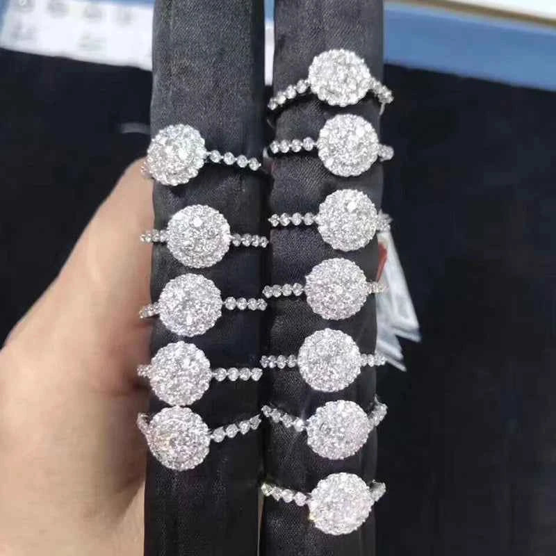 F1135 Women's Classic Round Brilliant Cut Natural Diamond Engagement Ring D Color White Diamond 1.0 Ct Total Weight