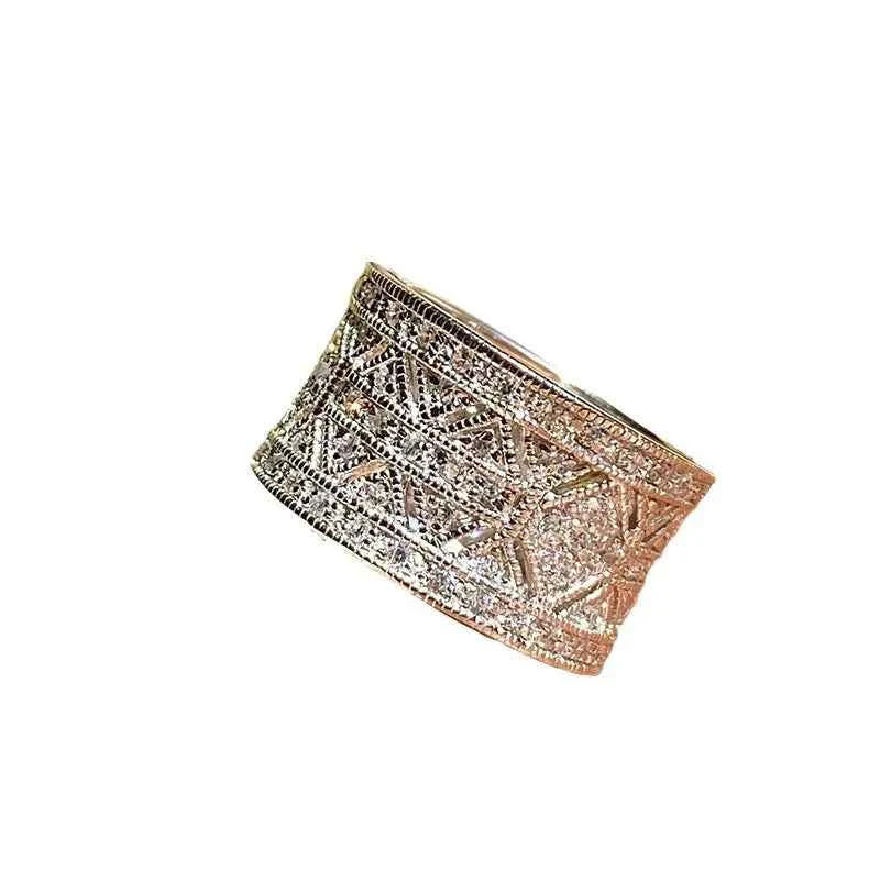 Q672 Women's White Gold Diamond Ring Round Brilliant Cut Natural G Color Classic Wedding Band