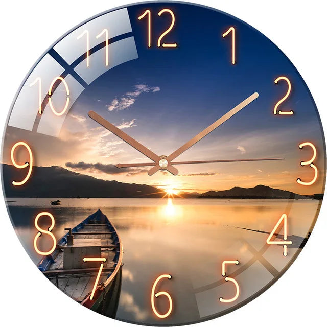 Elegant Modern Glass Wall Clock - Light Luxury Art