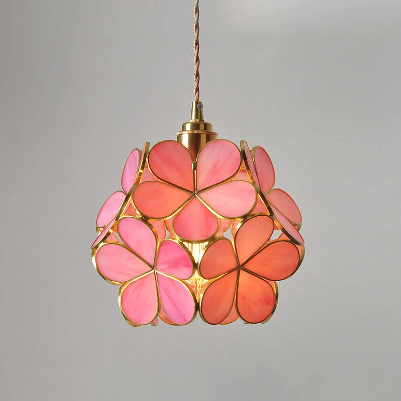Modern Glass Flower Pendant Light - Elegant LED Hanging Fixture