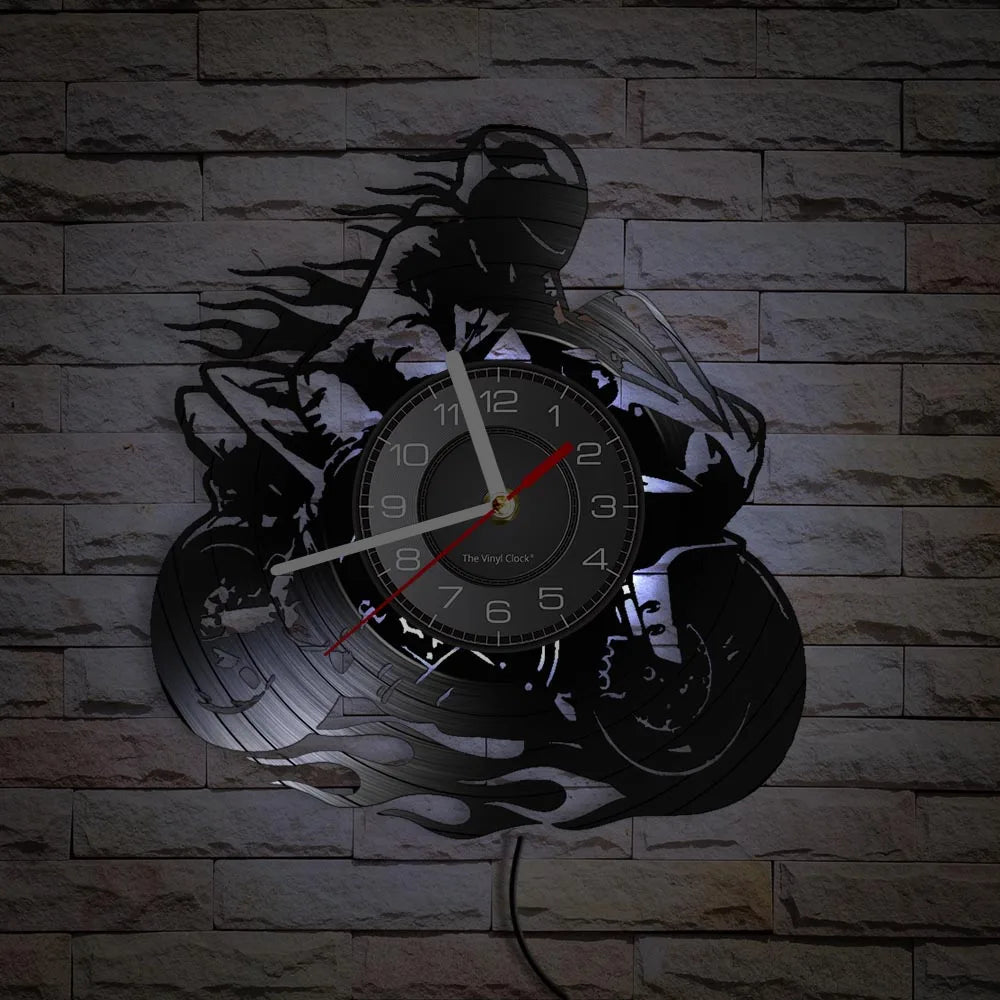 Professional Motorcycle Vinyl Wall Clock - Extreme Freestyle Decor