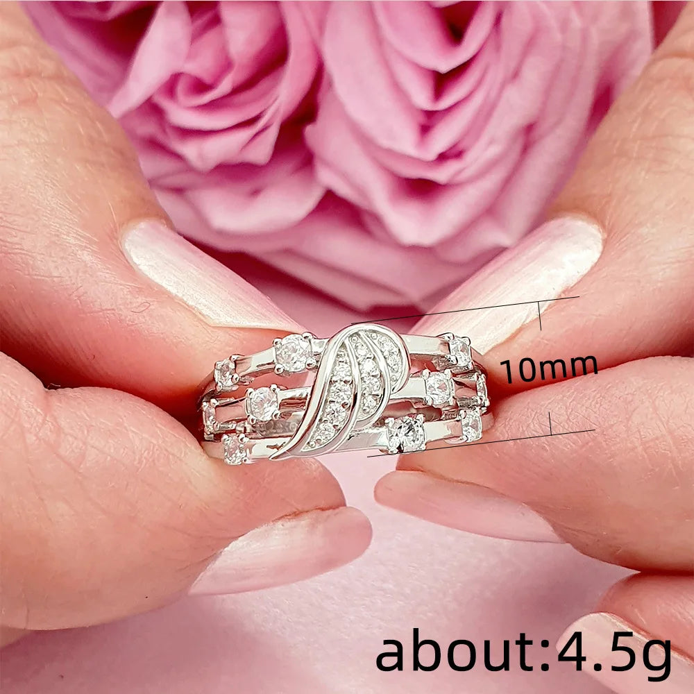 Elegant White Gold Diamond Engagement Ring - Round Brilliant Stackable