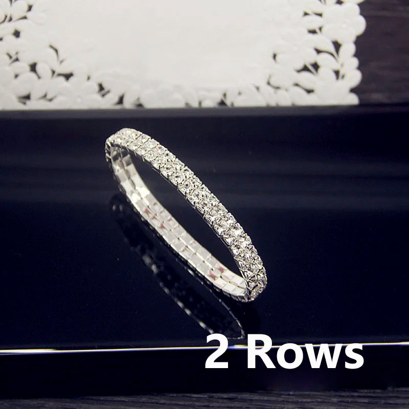Elegant White Crystal Bracelet - AAA CZ Zircon Elastic Design