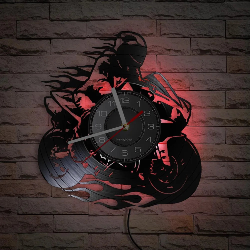 Professional Motorcycle Vinyl Wall Clock - Extreme Freestyle Decor