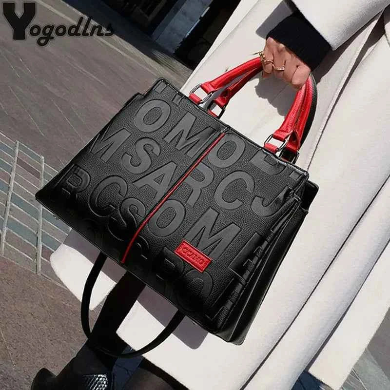 Luxury PU Leather Crossbody Bag - Elegant Large Capacity Tote