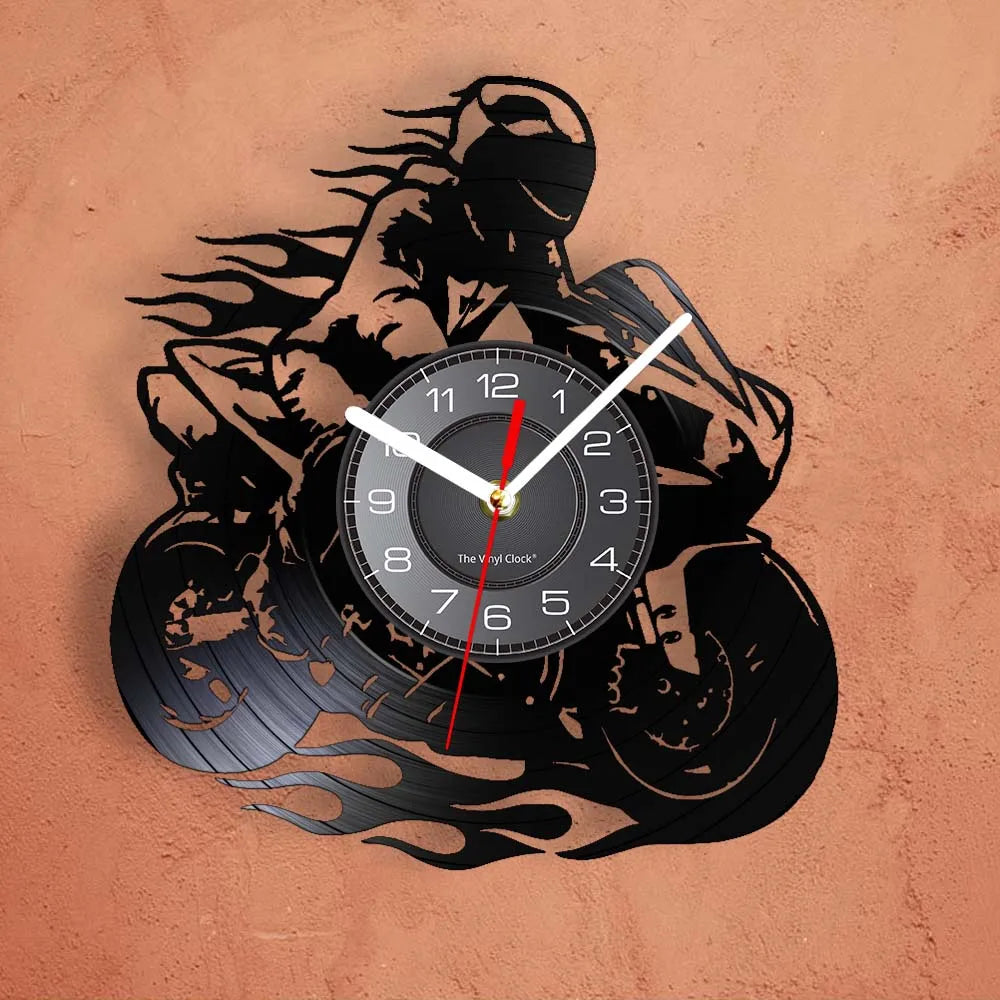 Professional Motorcycle Vinyl Wall Clock - Extreme Freestyle Decor