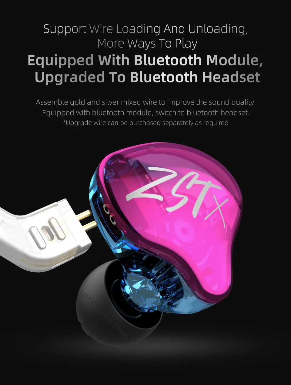 KZ ZST X 1BA 1DD Hybrid HIFI In Ear Earphones Bass Earbud Sport Noise Cancelling Headset KZ ZSTX ZSNPRO ZSX EDX PRO VX C12