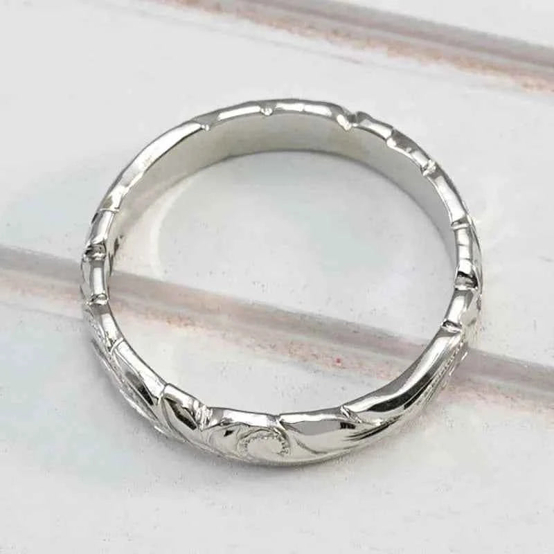 Floating Rose Ring Wedding Gift Band Style Finger Jewelry for Women Elegant Floral Design