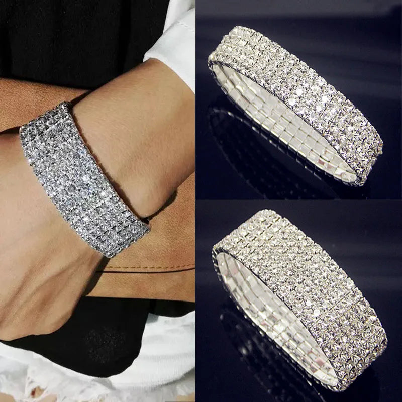 Elegant White Crystal Bracelet - AAA CZ Zircon Elastic Design