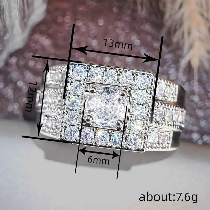 T0785 Princess Cut Diamond Ring White Gold Women's Engagement Natural D Color Diamond Center Stone