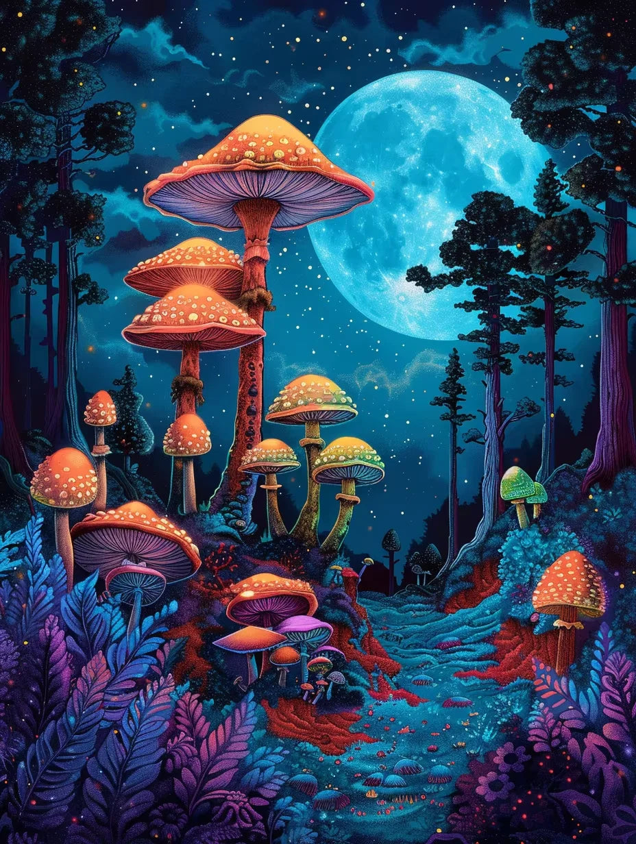 5D Diamond Painting Mushroom Portrait Kit with Round & Square Diamonds (40×50cm) - Tulique