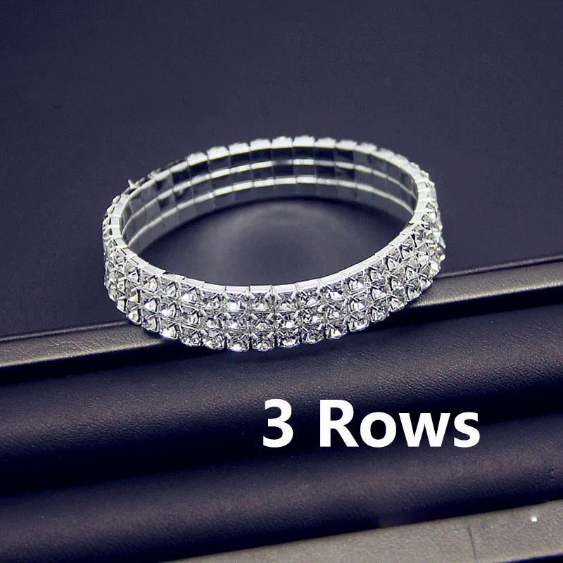 Elegant White Crystal Bracelet - AAA CZ Zircon Elastic Design