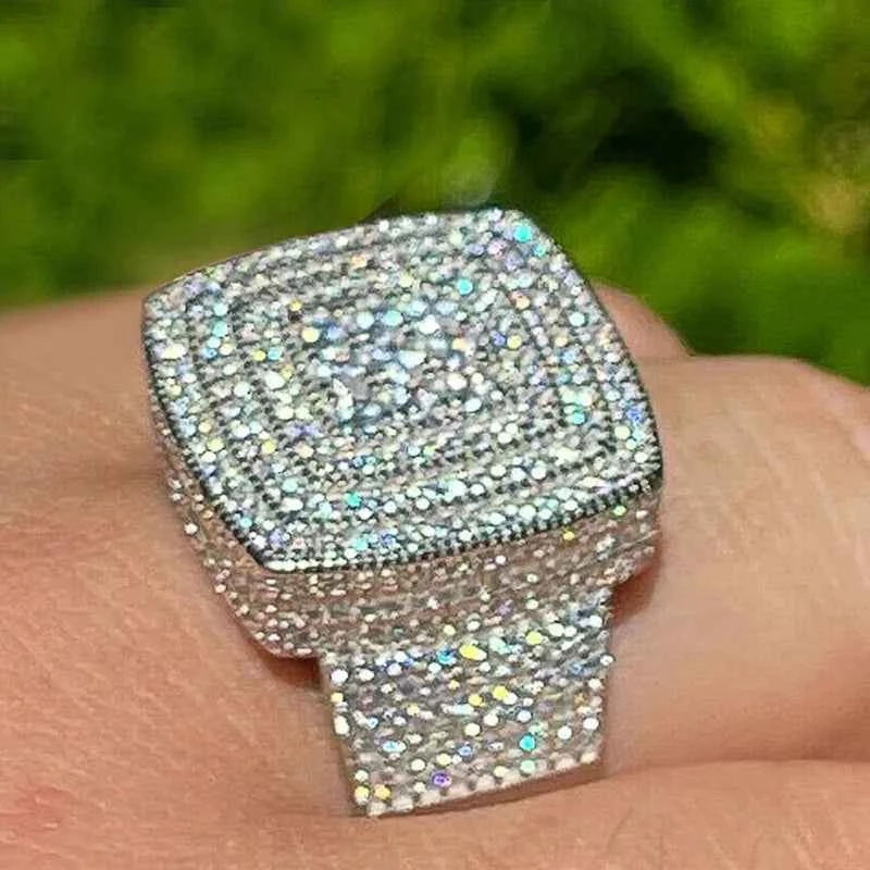 DJ093 Men's Hiphop Diamond Ring Natural Stone Other Design Everyday Wear Jewelry
