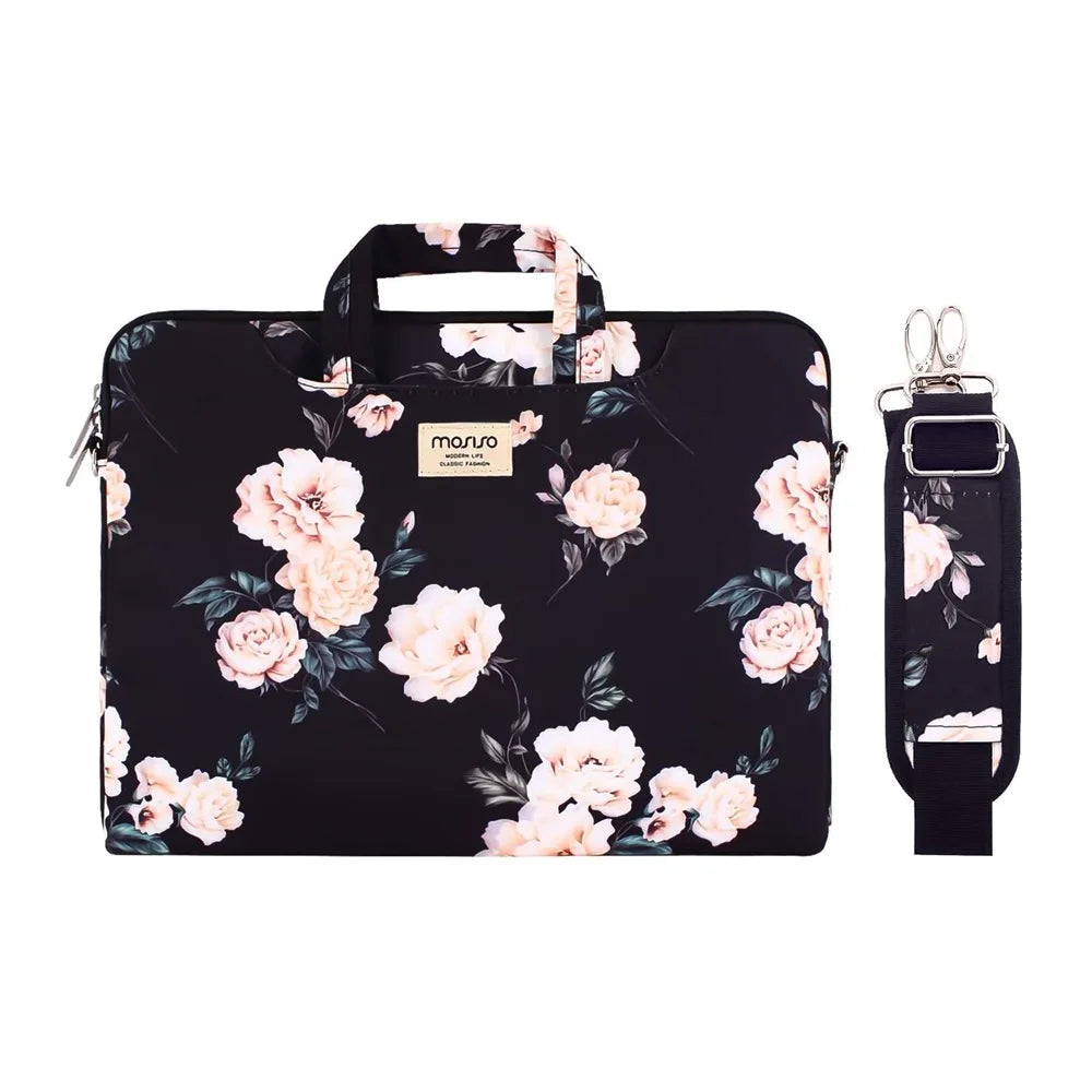 Premium Laptop Shoulder Bag - Water-Resistant Canvas Briefcase