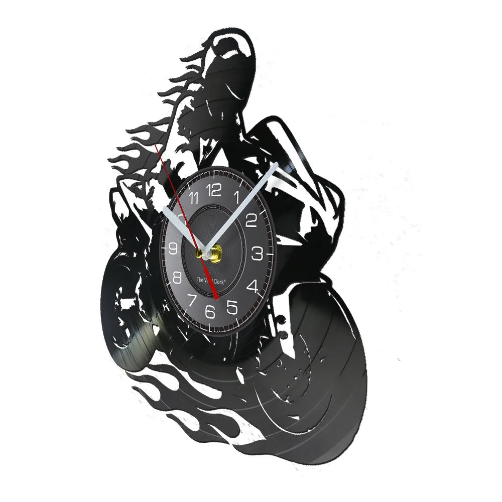 Professional Motorcycle Vinyl Wall Clock - Extreme Freestyle Decor