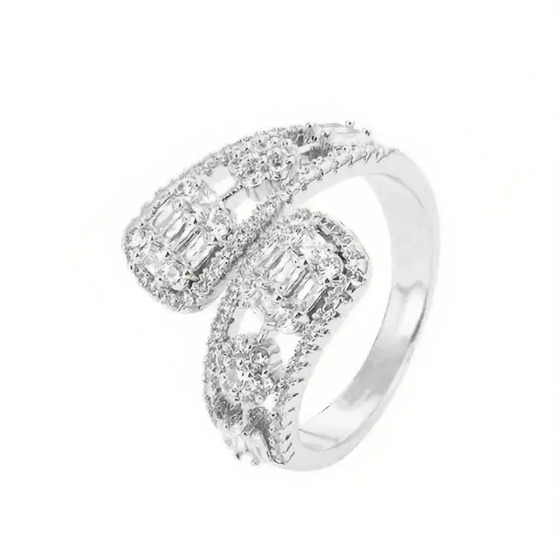 Premium Emerald Cut Diamond Engagement Ring in White Gold