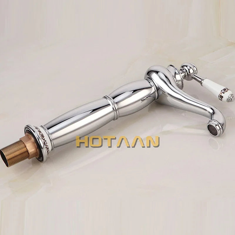 Elegant Modern Gold Basin Faucet - Single Handle Brass