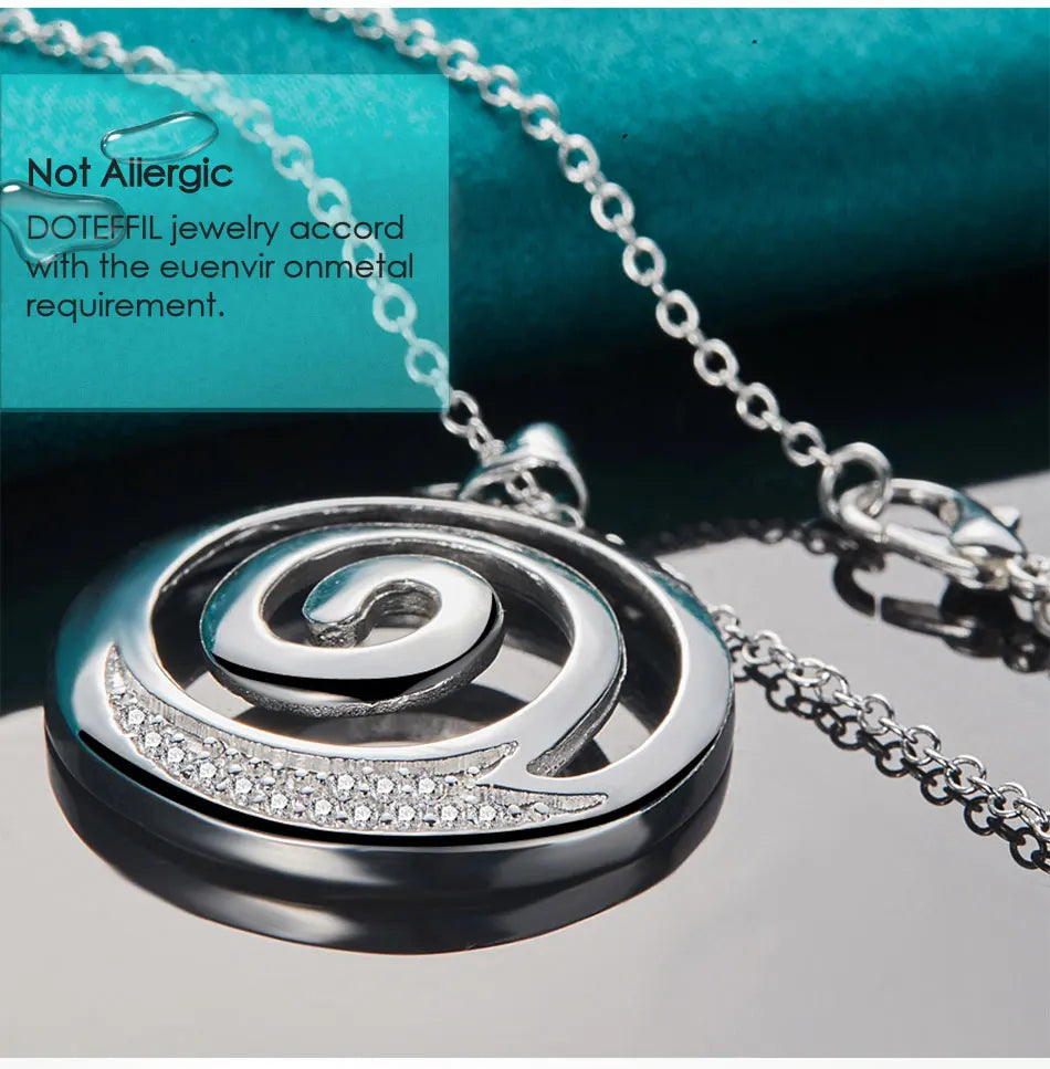 Elegant Zircon Pendant Necklace - Sterling Silver Charm