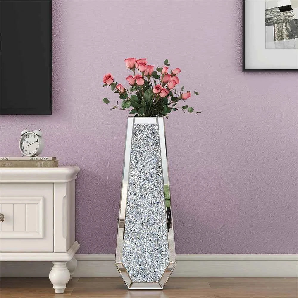 Luxury Floor Mirror Vase - Tall Decorative Glass Floor Vase for Elegant Indoor Decor - Tulique