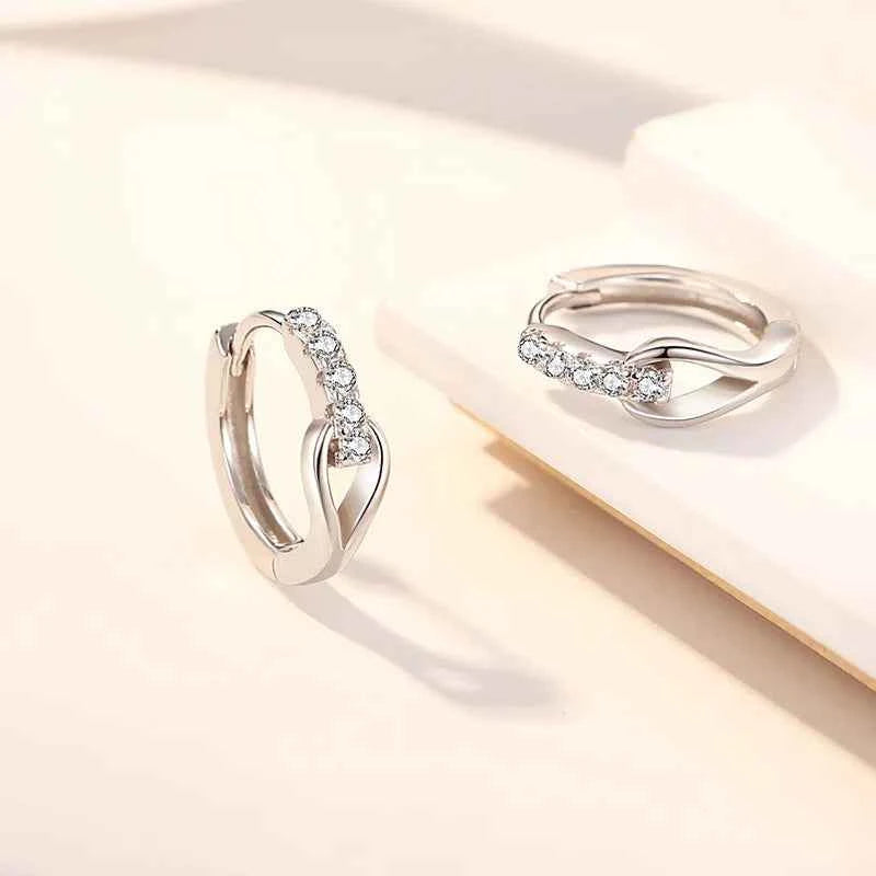 E4214 Rose Gold Diamond Earrings Round Brilliant Cut G Color Natural Minimalist Women's Everyday Wear