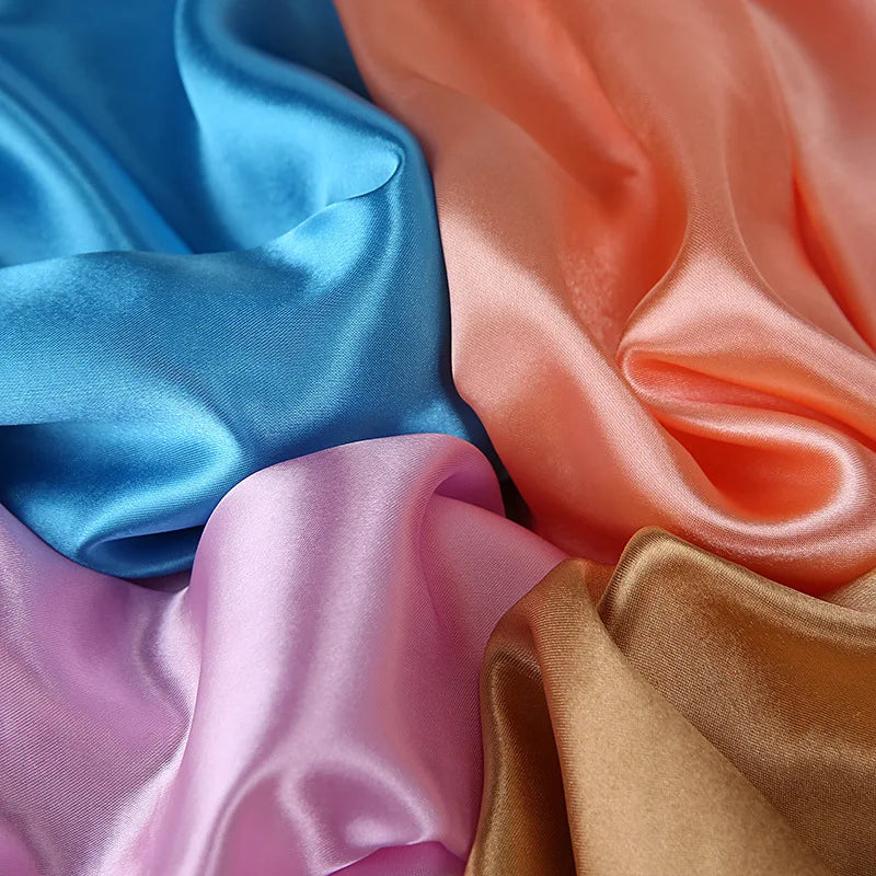 Luxury Silk Scarf - Elegant Solid Satin Shawl & Hijab