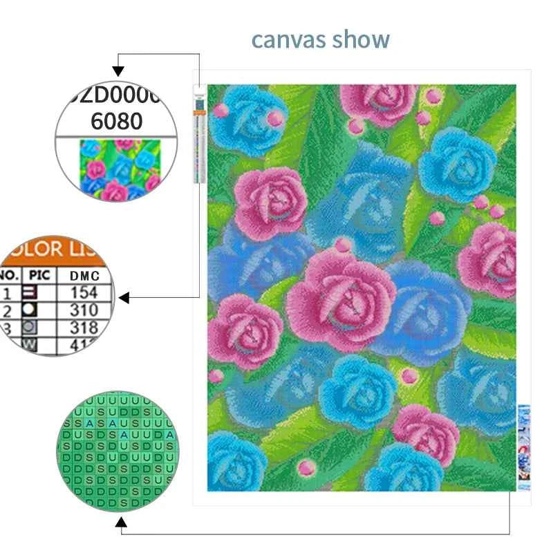 5D Diamond Painting Kit Floral Abstract Paint by Number Embroidery 30x40cm - Tulique