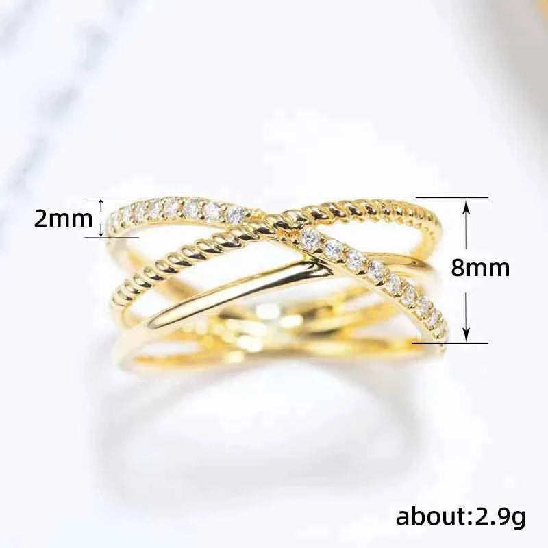 Q318 Luxury Women's Yellow Gold Diamond Ring Round Brilliant Cut Natural G Color Engagement Style