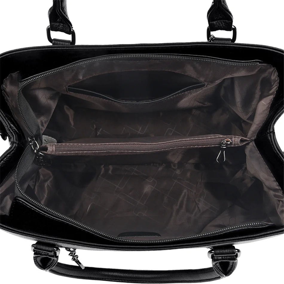 Luxury Leather Shoulder Bag - Elegant Crossbody Tote