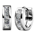 crystal huggie earrings - gold rhodium plated with sparkling crystal rhinestones in channel setting