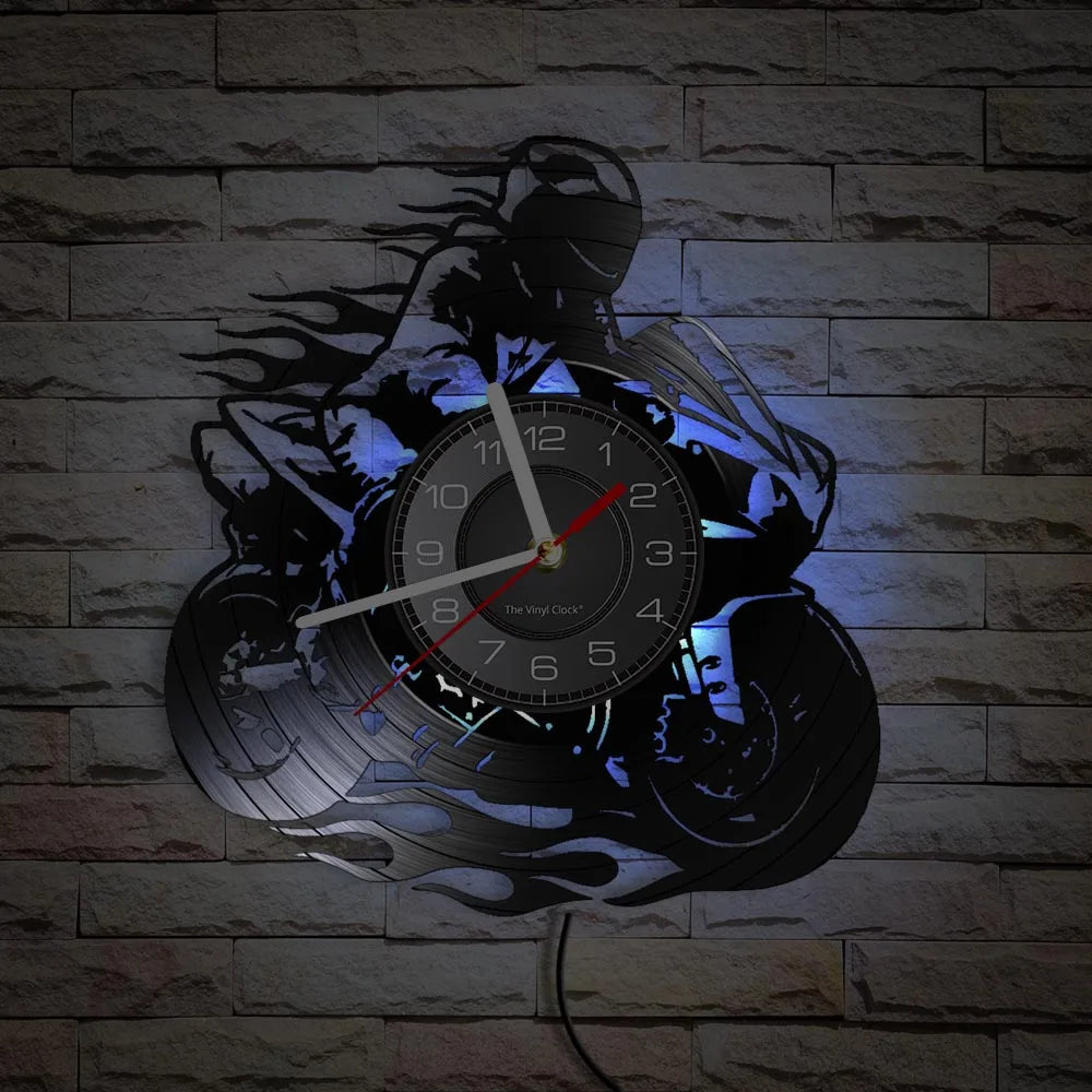 Professional Motorcycle Vinyl Wall Clock - Extreme Freestyle Decor
