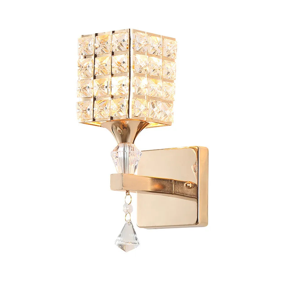 Luxury Crystal Bedside Wall Light Fixture - Elegant Home Decor