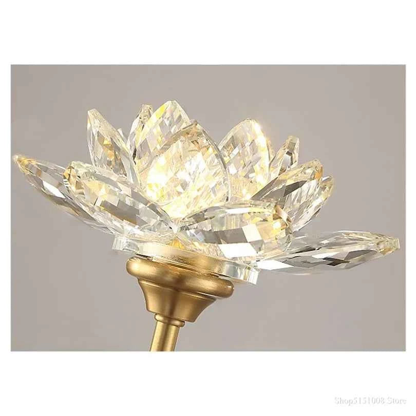 Elegant Crystal Wall Lamp - Lotus Shape LED Mirror Light