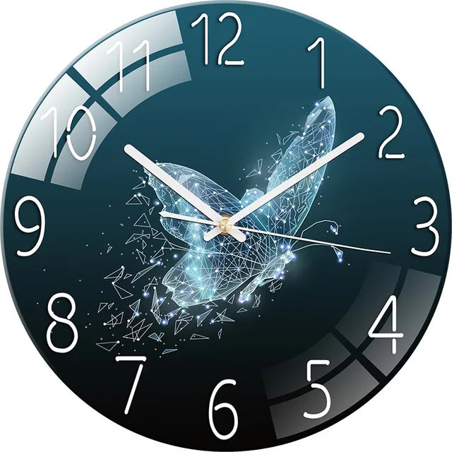 Elegant Modern Glass Wall Clock - Light Luxury Art