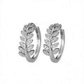 Marquise diamond hoop earrings - gold plant design with channel setting