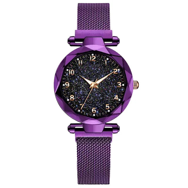 Elegant Magnetic Starry Sky Watch - Women's Quartz Wristwatch