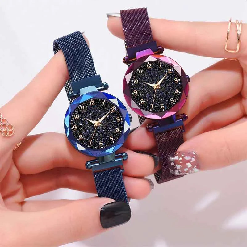 Elegant Magnetic Starry Sky Watch - Women's Quartz Wristwatch